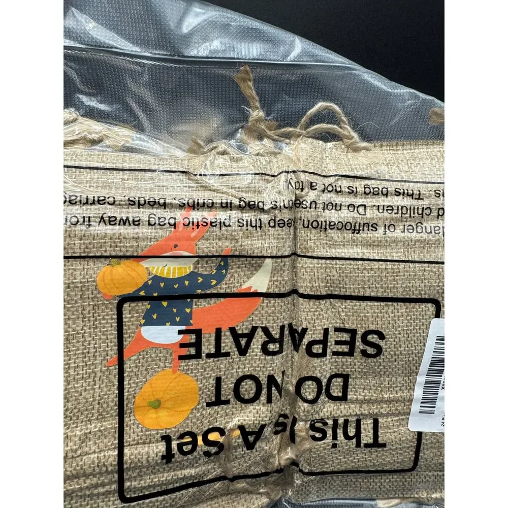 Burlap Bag Sack Party Decorative Gift Bag Wih 24 Designs Rustic 48pcs-Set of 2